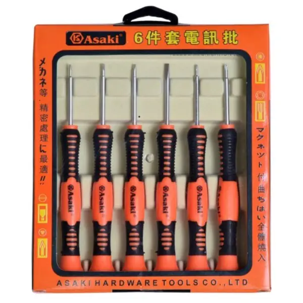 Bộ tua vít viễn thông 6 cây Asaki AK-9074