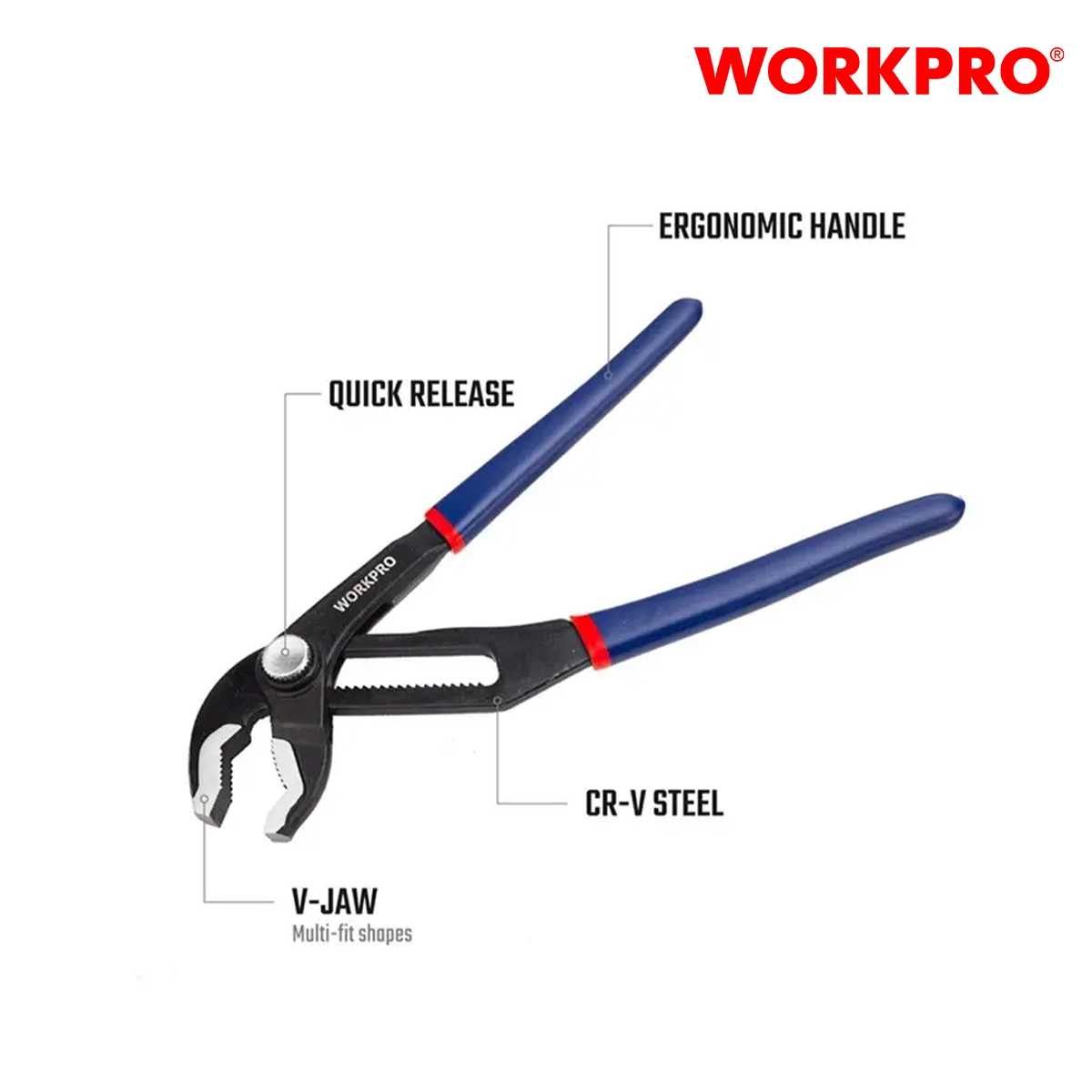 K&igrave;m mỏ quạ 8 inch điều chỉnh nhanh Workpro WP231086